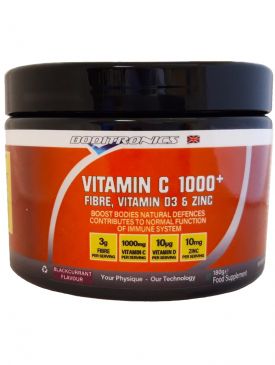 Boditronics Vitamin C 1000+ Fibre, Vit D3 & Zinc (180g)